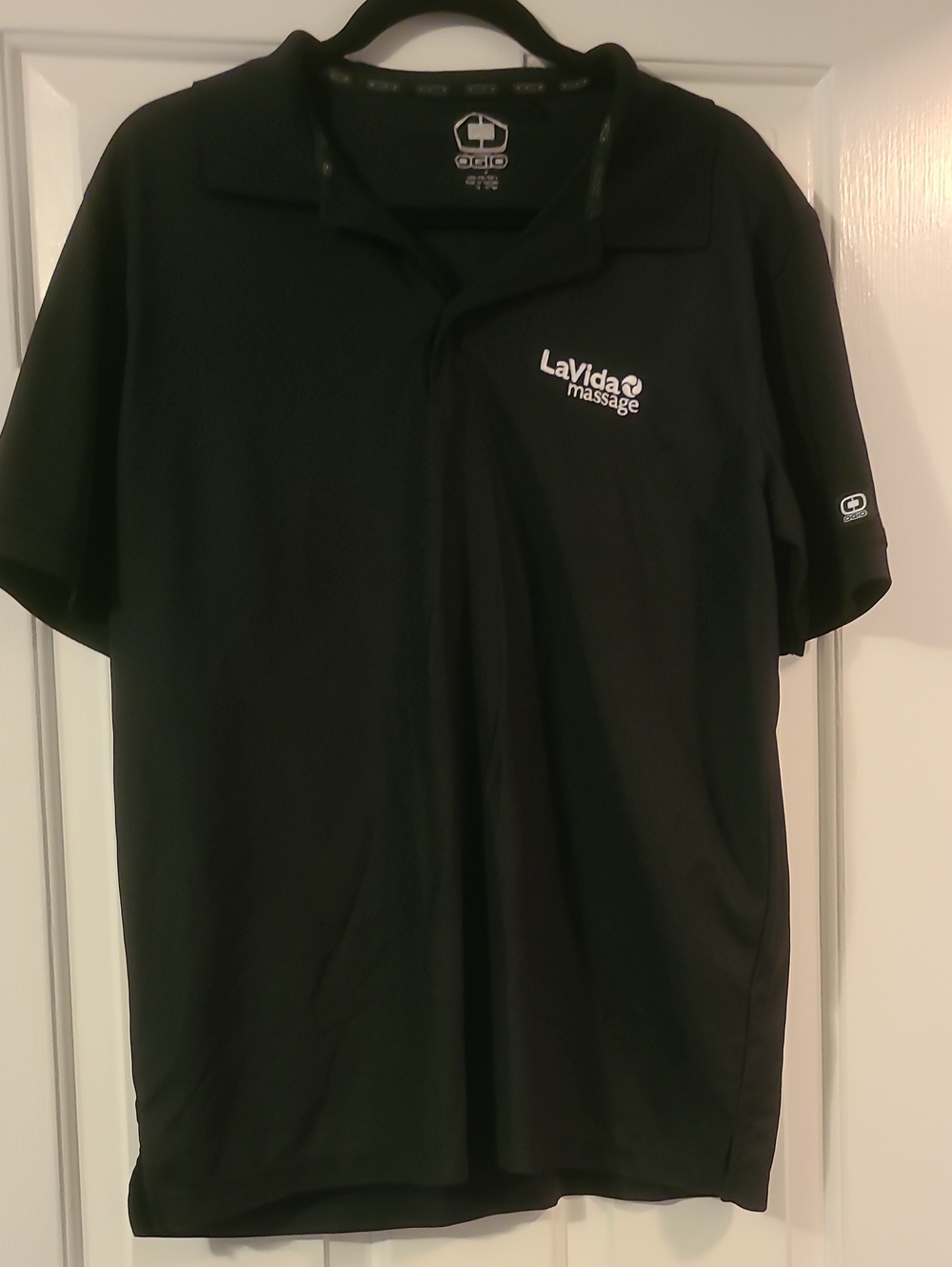 OGIO Black LaVida Massage Logo Men's Polo